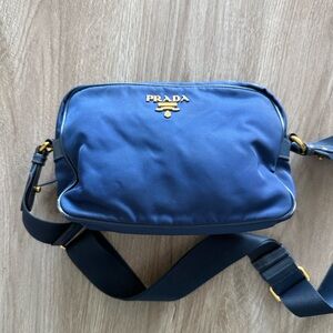 Prada Navy Belt Bag with Gold Accents